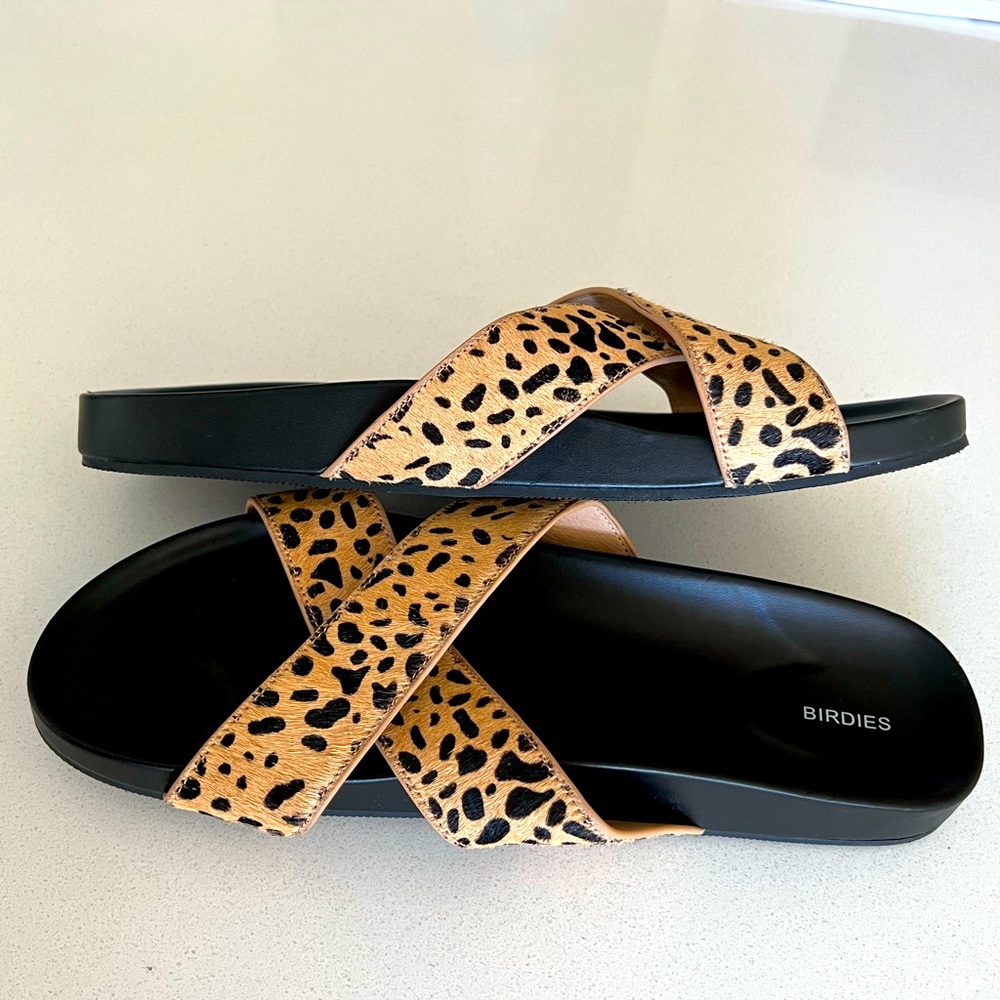 Birdies Calf Fur Sandals - Size 8.5